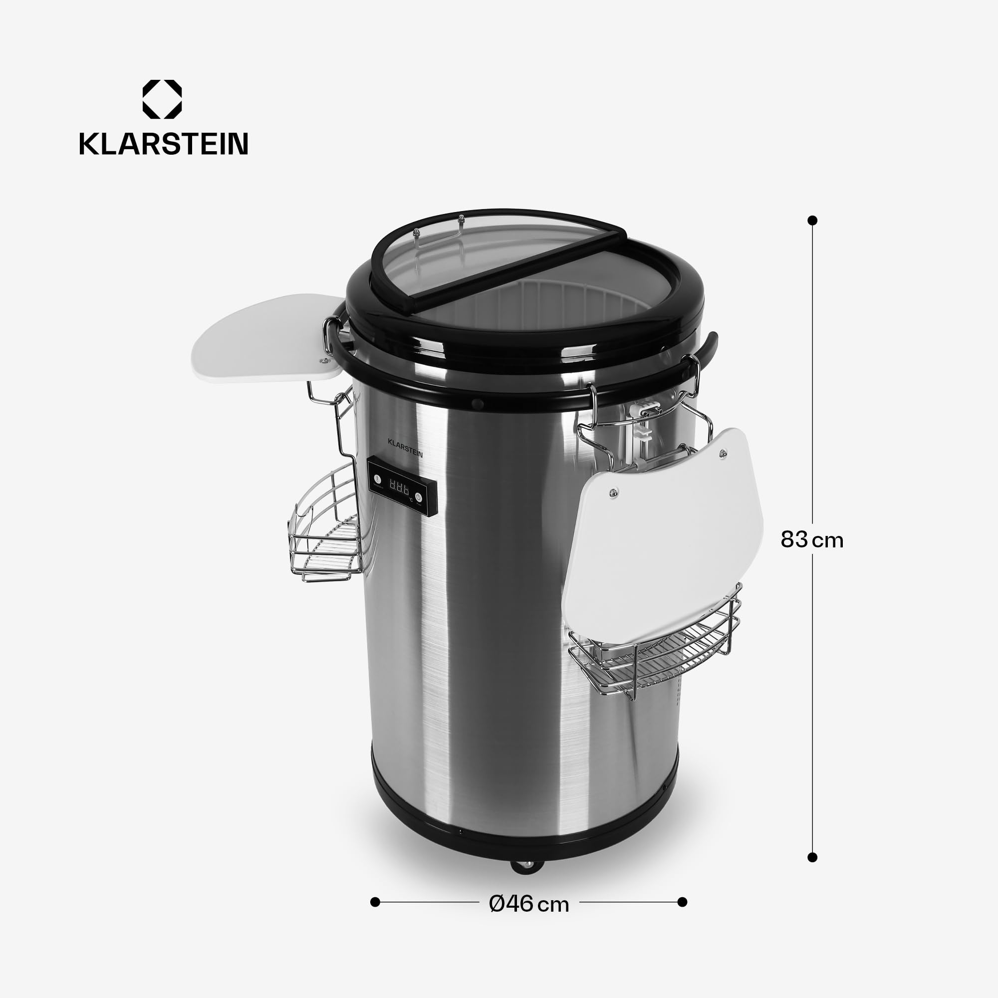 Klarstein Mr. Barbot - Enfriador de bebidas (Independiente, Negro, Acero inoxidable, F, 0-16 °C, Arriba)