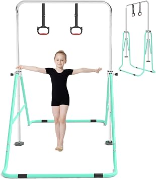Gymnastikstange H henverstellbar Klappbar mit Ringen