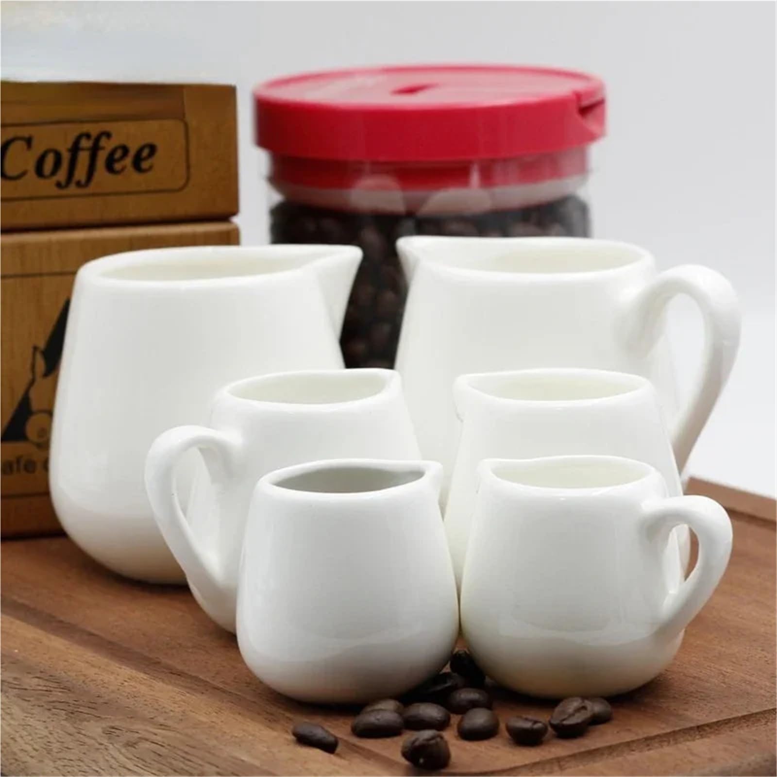 2 uds té de la tarde café cafetera jarra cerámica for leche Barista herramientas taza Para Espumar(White-2,50ml)