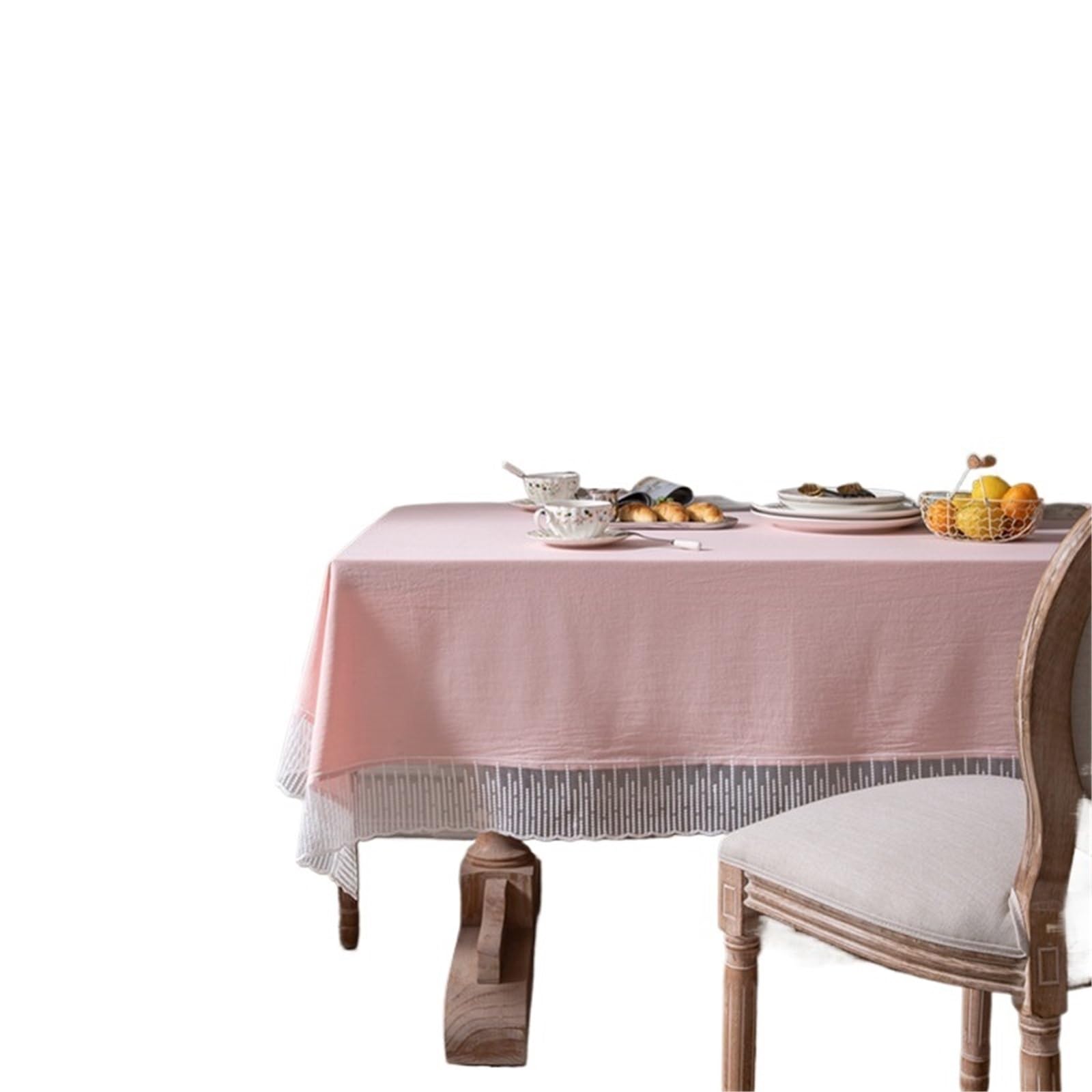 Nappe en dentelle de coton pour décoration de table de Noël et repas de Pâques