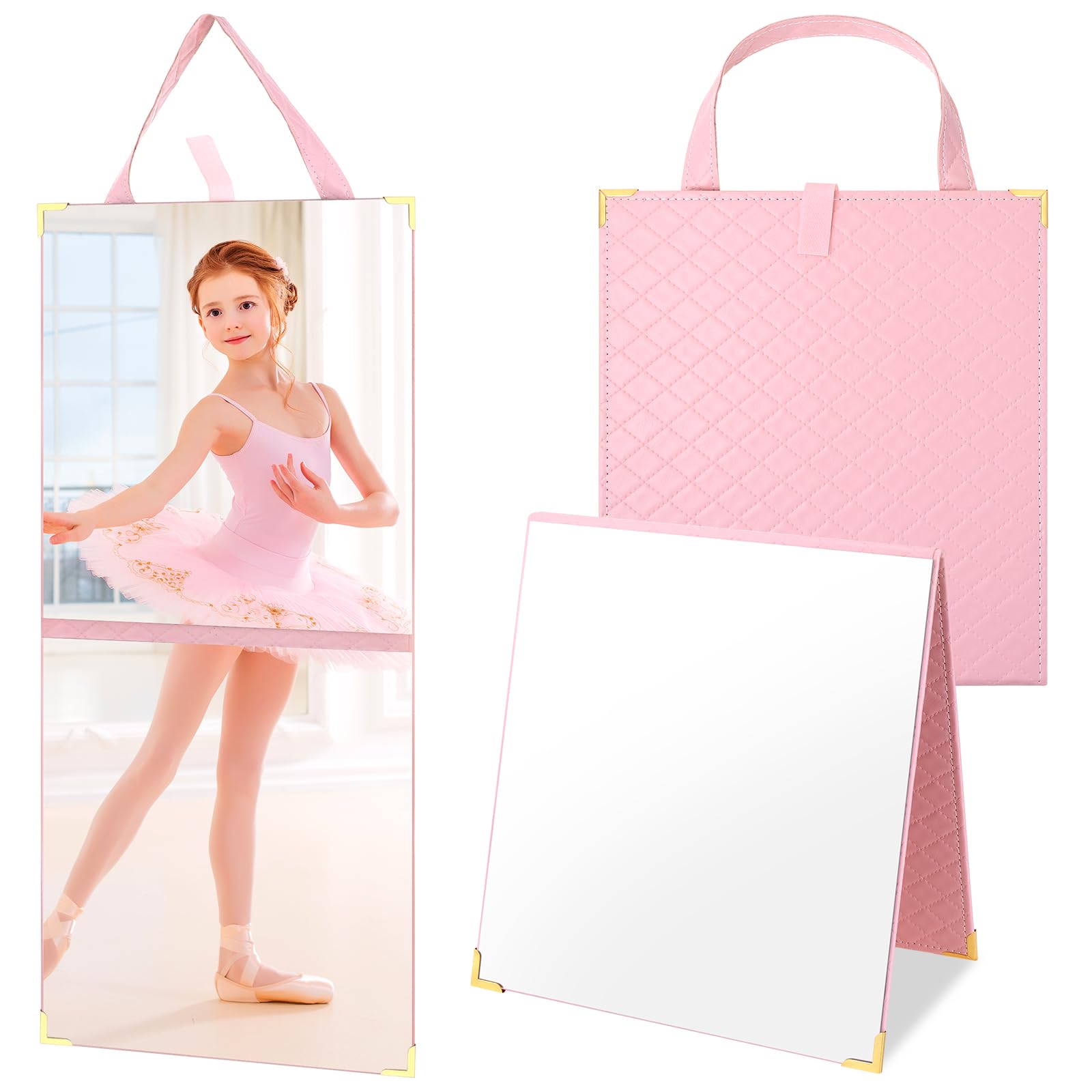 YXSJAS Frameless Travel Hanging Mirror Foldable Backstage Hanging Mirror Acrylic Material 24x11 Inch Foldable Mi-rror for Travel Dance Competition Home Fitness Gift