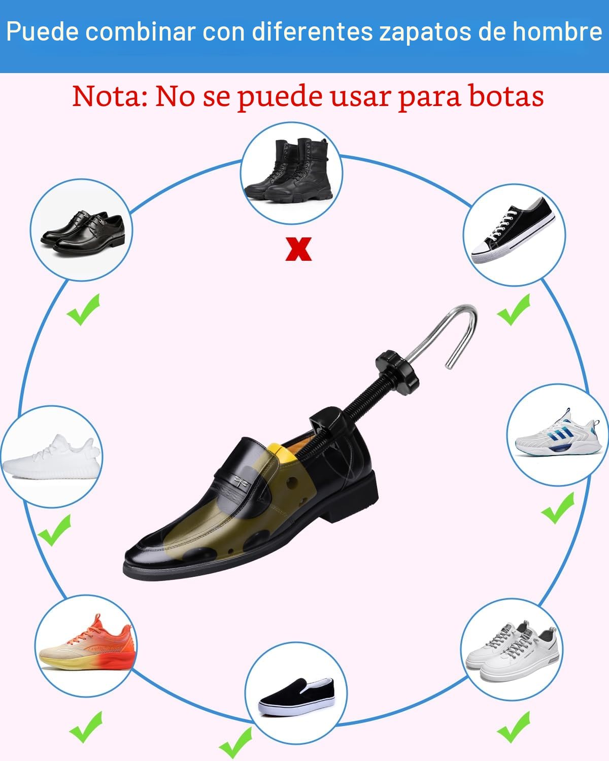 Ensanchadores De Zapatos Ajustables Hombre Mujer 2PCS Hormas Para Zapatos