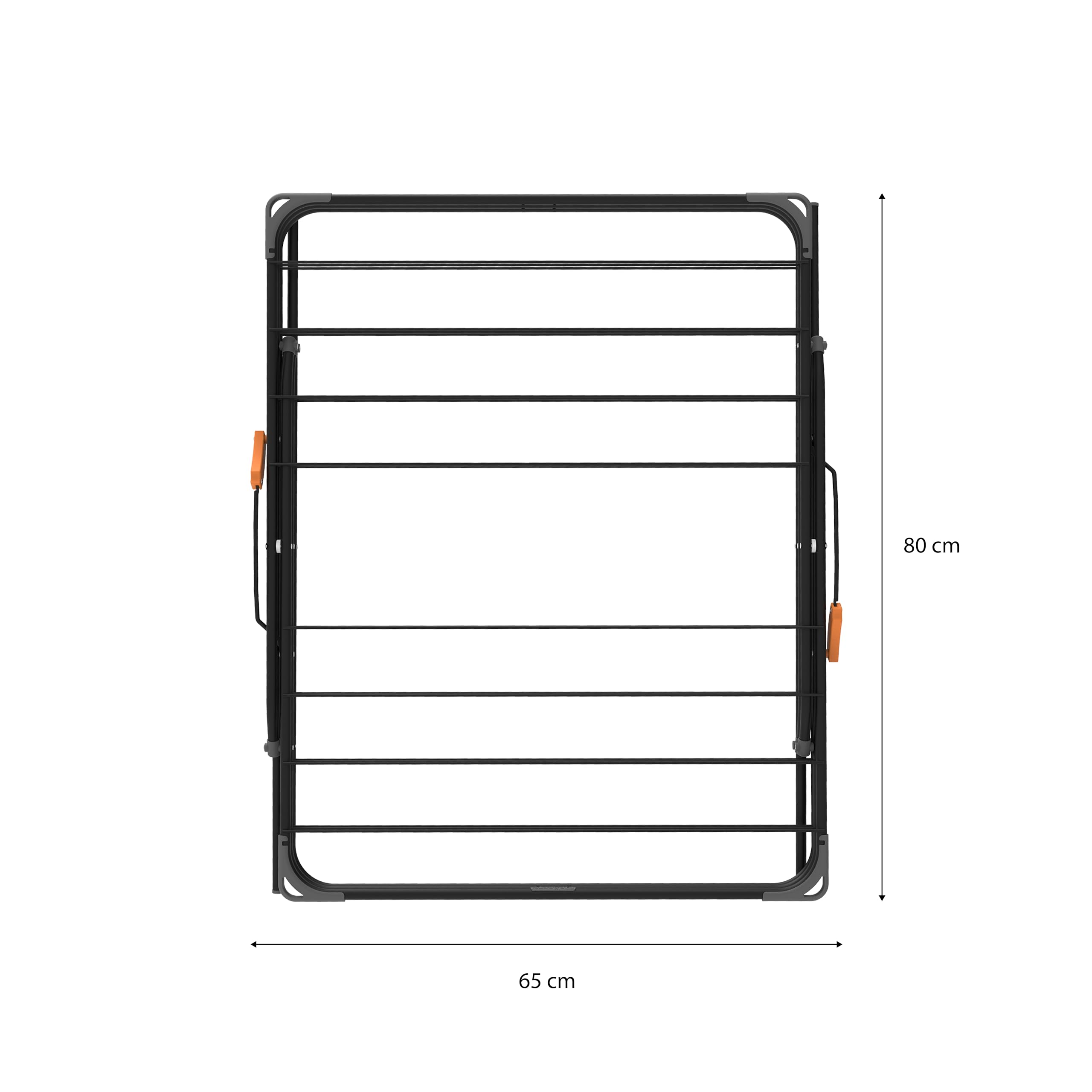 Rörets Étendoir Rise Black - Design pop-up émergent, mécanisme de verrouillage de sécurité, construction en acier allié et 18 m de séchage, 61 x 49 x 140 cm