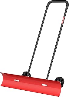 38 Inch Snow Shovel for Driveway, Brewin SnowPro Bi-Direction Heavy Duty Snow Pusher with