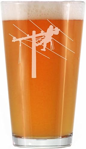 Bevvee Lineman - Vaso de pinta para electricista, regalos para electricistas, vasos de 16 onzas