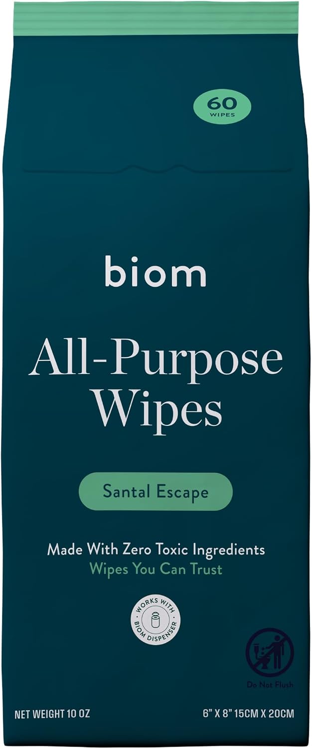 Biom 60ct All Purpose Wipe 8" Roll - Santal Escape - 3-pack