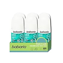 Babaria – Déodorant Antitranspirant avec Aloe Vera Pack 6 ⎮ Protection 48h ⎮ Hydratant et Apaisant ⎮ Sans Alcool et Soin Doux ⎮ 50 ml