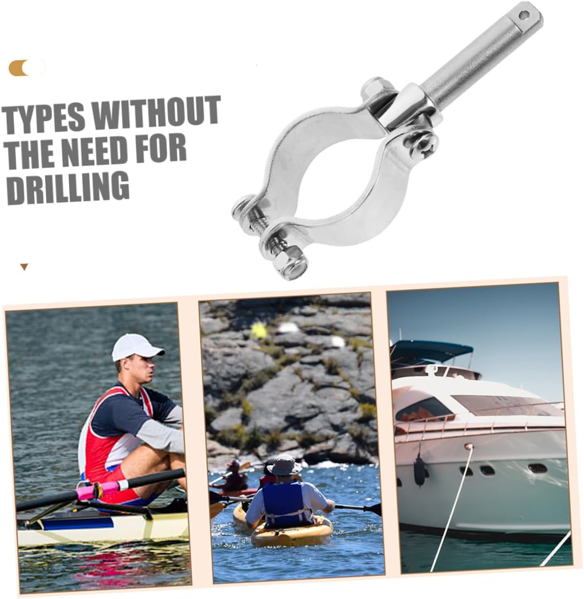 2pcs Stainless Steel Kayak Holder Bracket Oar Mounting Bracket for Canoes and Kayaks Versatile Fishing Gear Accessory for Watercraft