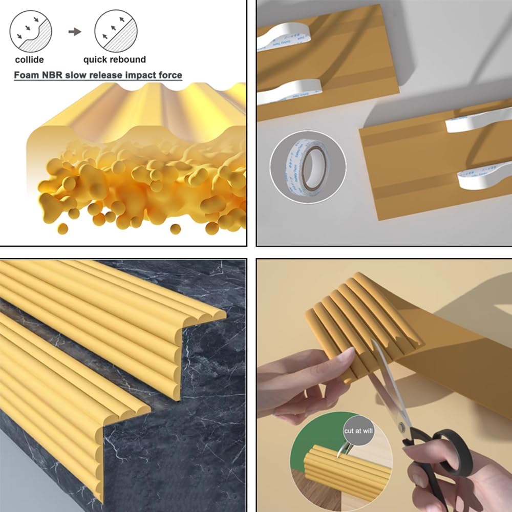 Protectores de bordes acolchados a prueba de bebés, protectores de bordes con cintas adhesivas para columna de garaje, protectores de bordes de mesa para protectores de esquinas de bebé, protectores