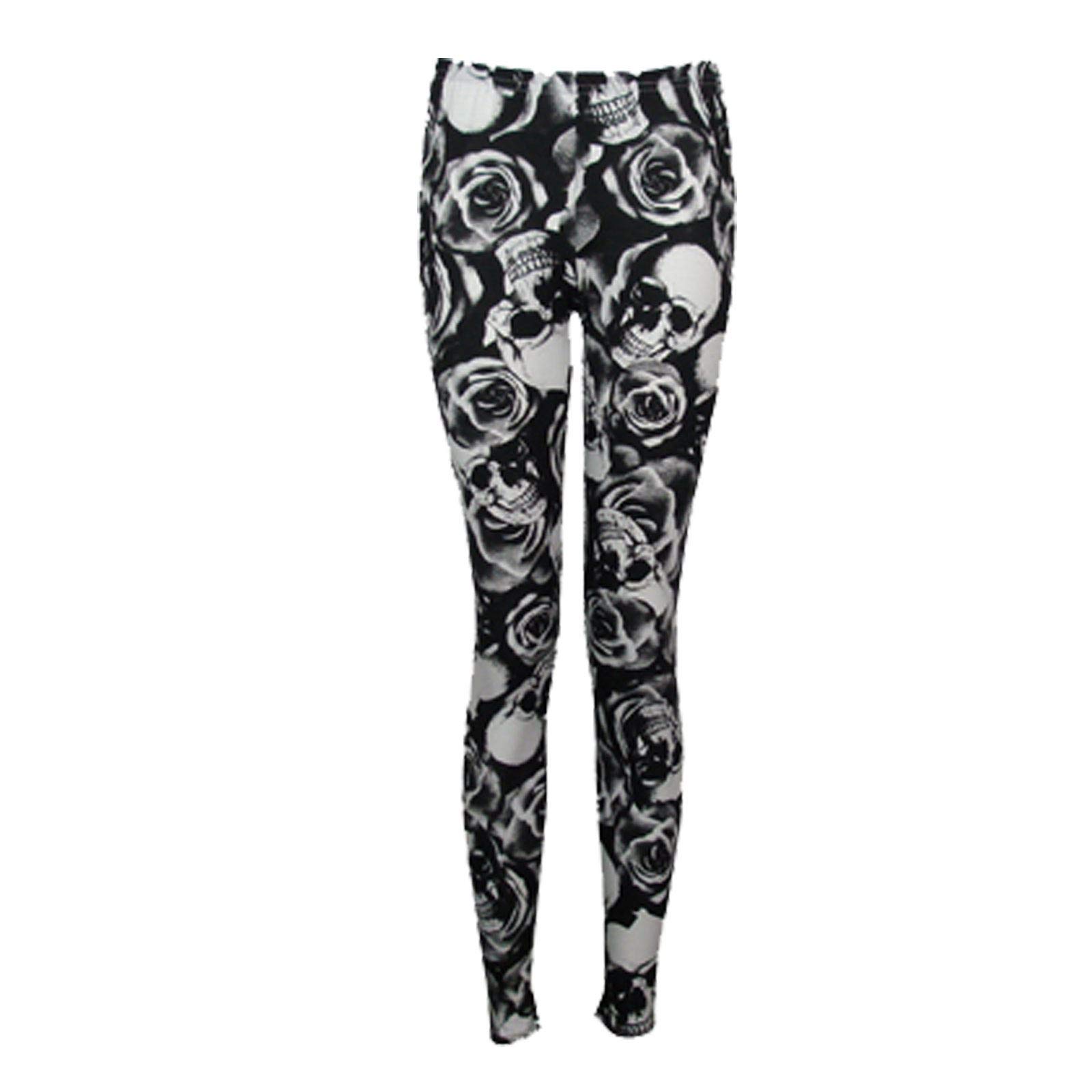 A2z 4 Kids Girls Skull & Roses Print Trouser Bottom - Legging Skull & Roses 11-12