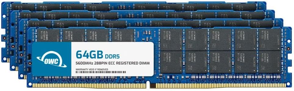 OWC 256GB (4x64GB) DDR5 5600 PC5-44800 CL46 2Rx4 288-pin 1.1V ECC Registered RDIMM Memory RAM Module Upgrade Kit Compatible with HP Workstation Z6 G5 A