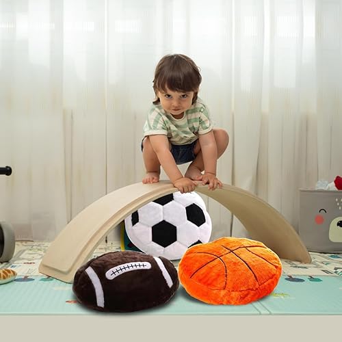 Miniatura 4 de JPORSHU 2 almohadas deportivas esponjosas y suaves, almohada de felpa de fútbol, cojín de peluche deportivo, almohada de esfera, juguetes de regalo