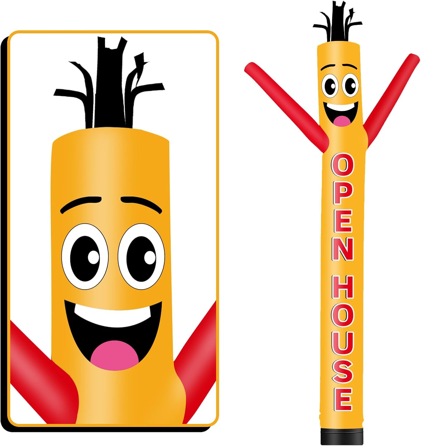 6FT Tall Inflatable Tube Man Open House Wacky Wavy Dancing Guy (9''Diameter) for Outdoor Decoration Advertising Business Promotion -Red (Blower Not Included)