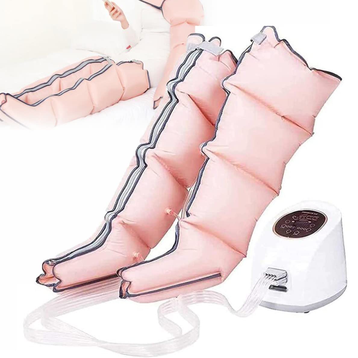 Massaggio a Compressione d'Aria per Le Gambe Dispositivo per Massaggio a Pressione Stivali Massaggio Rilassante per Braccia Pancia Polpacci Gambe e Piedi, Migliora la circolazione sanguigna