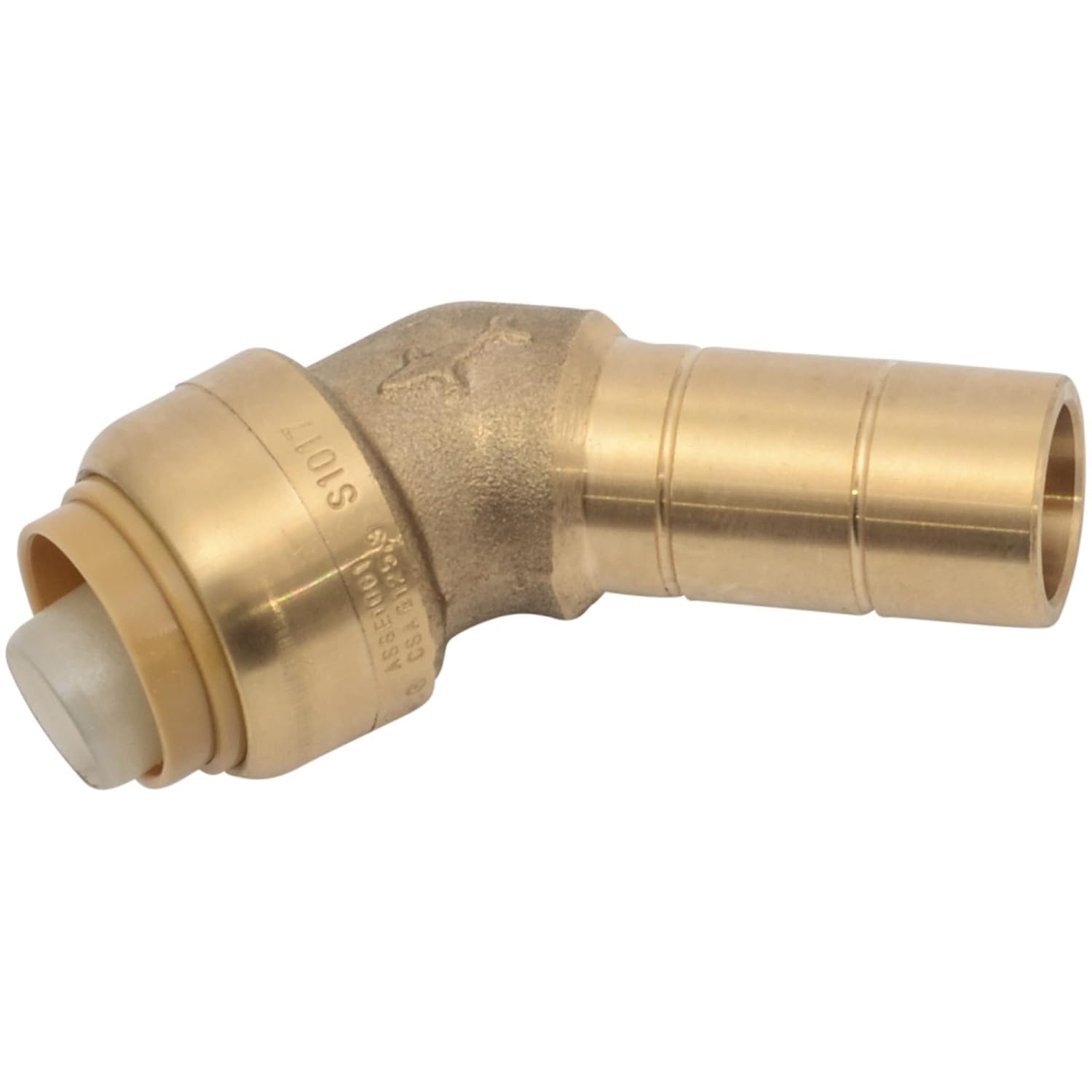 SharkBite 3/4 Inch 45 Degree Street Elbow, Push to Connect Brass Plumbing Fitting, PEX Pipe, Copper, CPVC, PE-RT, HDPE, U620LFA