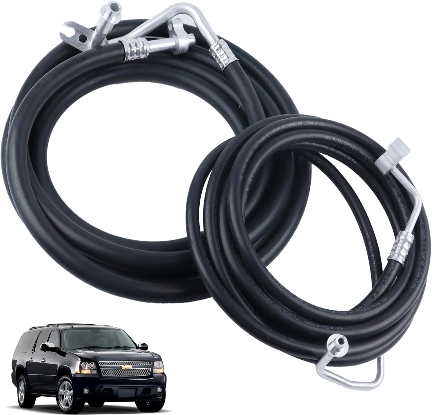 Rear AC Line Set SU33468 for Chevy Suburban 2007-2014 Cadillac Escalade ESV 2007-2014 GMC Yukon XL 2007-2014 Rear Aux AC Hose Kit Long wheelbase SUV Replacement Lines Air Conditioning Lines