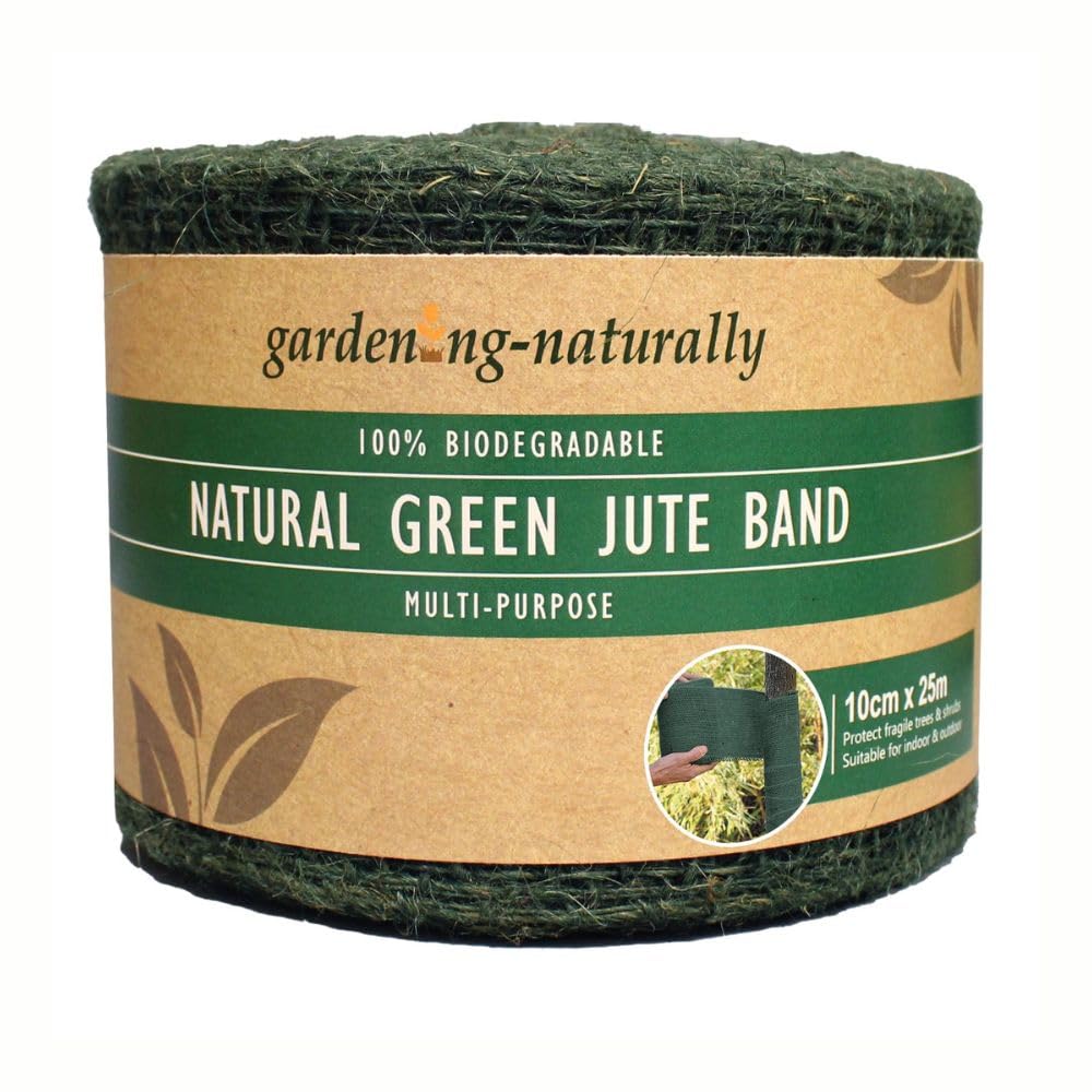 Gardening Naturally Jute Hessian Ribbon Band 10Cm X 25M Green from B&Q