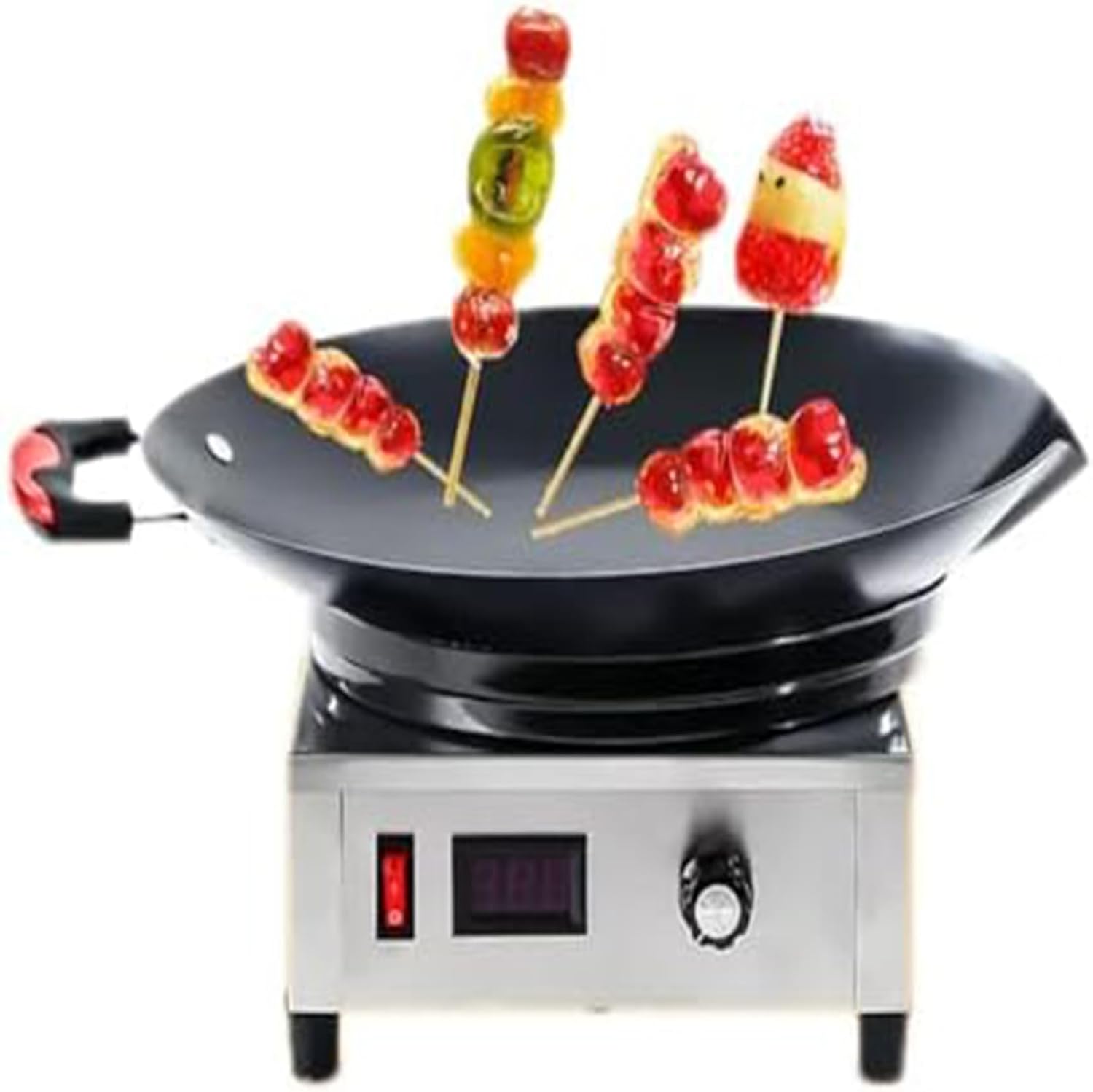 220V Commercial Candy Melting Pot 1300W Non-Stick Stainless Steel Chocolate Maker with Digital Display, Temperature Control & Easy Clean, for Sugar Coating Desserts & Hawthorn