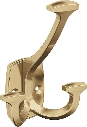 Amerock H37004CZ  Gancho de pared decorativo Vicinity de triple punta  Gancho en bronce champán para abrigos, sombreros, mochilas, bolsos  Ganchos