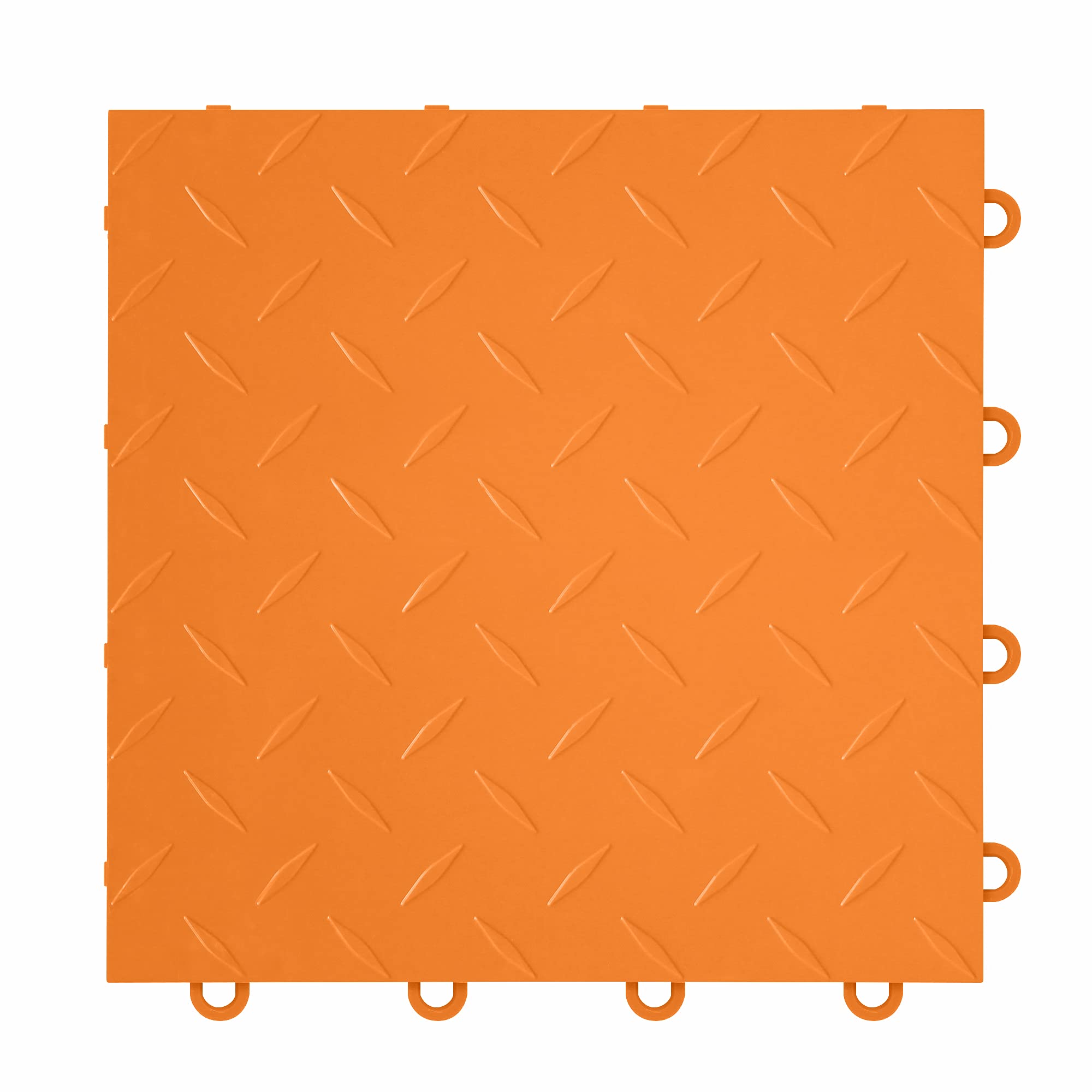 Nitro Garage Tiles 12"x12" Interlocking Garage Flooring (52-12"x12" Tiles, Harley Orange Diamond)