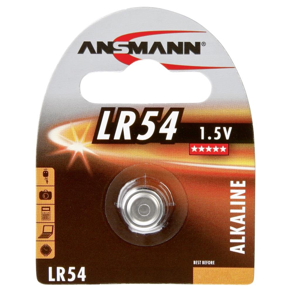ANSMANN LR54 Coin Battery [Pack of 1] Alkaline 1.5V Button Cell Ideal for Calculators, Watches, Scales, Blood Pressure Monitors, Remotes, Keyless Entry Systems, Glucose Monitors, and Small Toys