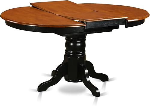 Miniatura 5 de East West Furniture AVAT7-BLK-W Juego de mesa de comedor moderno de 7 piezas consta de una mesa de madera ovalada con hoja de mariposa y 6 sillas de