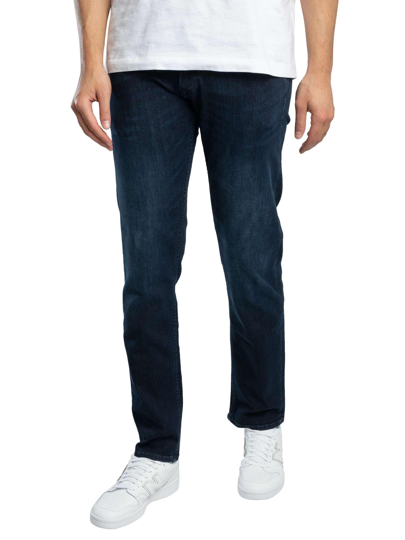 Replay men's Grover straight-fit jeans with stretch, blue (Dark Blue 007), 34W / 34L