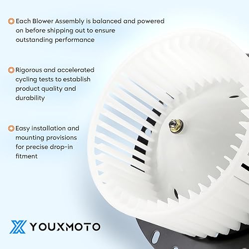 Miniatura 4 de Youxmoto 700019 Motor de ventilador de calentador HVAC con jaula de ventilador para Ford Ranger 1998-2011, para Ford Explorer 2001-2005, para