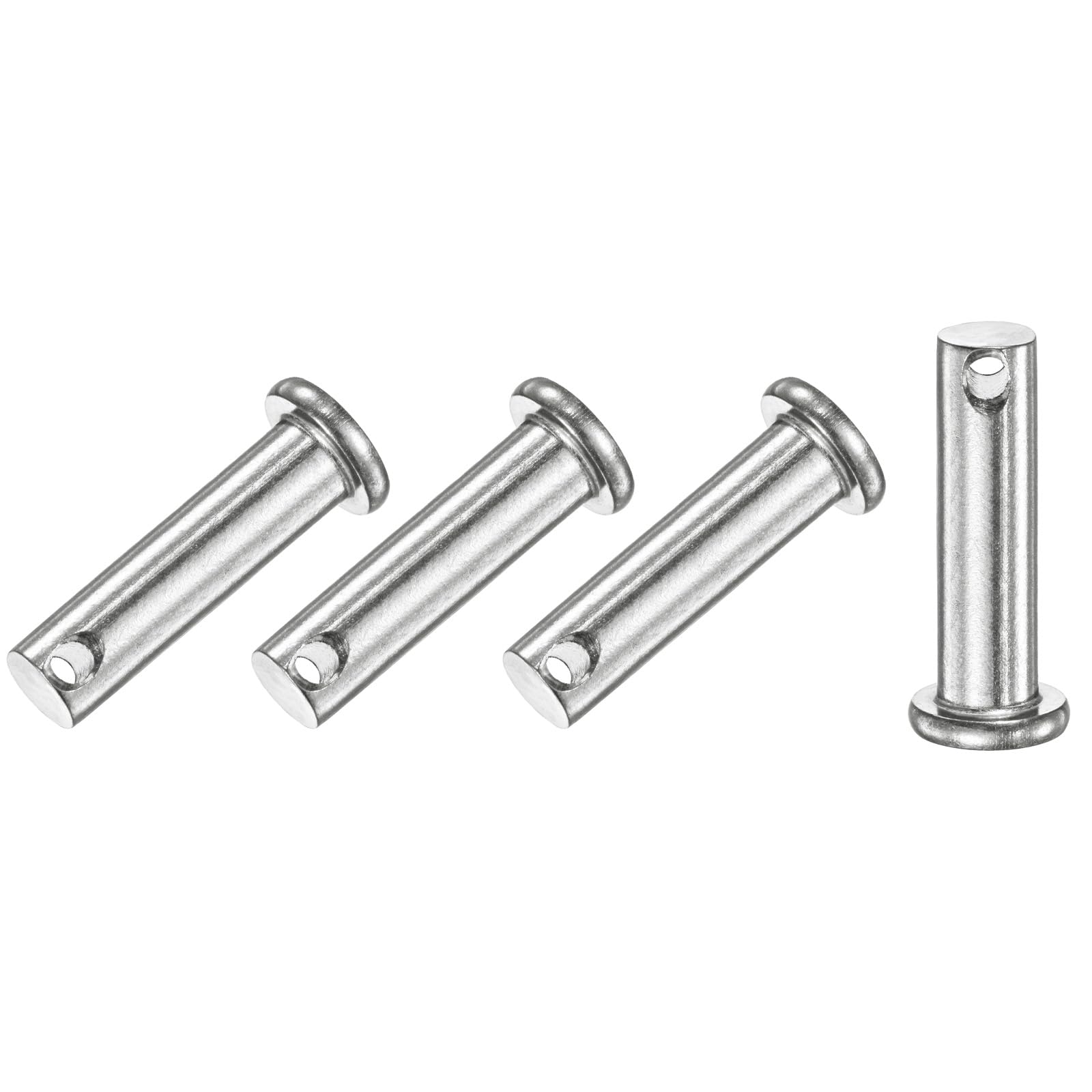 M METERXITY 4-Pack Single Hole Clevis Pins, M8 x 35mm 304 Stainless Steel Flat Head Clevis Pins for Mechanical Linkage/Fixed Parts/Ship Rigging, Link Hinge Pin Reusable