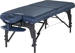 Master Massage Monclair - Camilla de masaje, reiki, plegable, de madera, 71 cm, color azul real