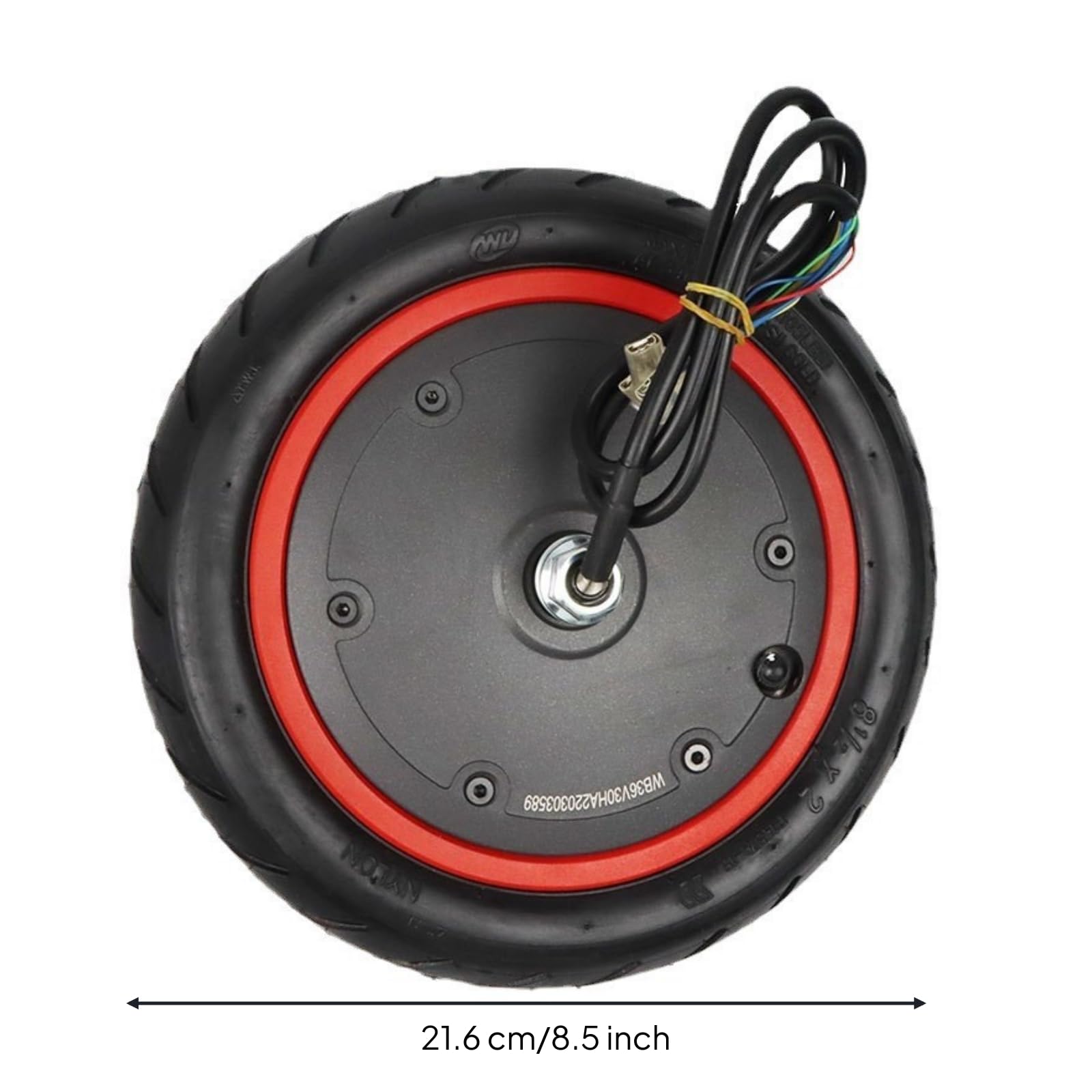 Unità di Trazione per Scooter Elettrico Ruota Motorizzata 36V 350W Gruppo Ruota Completo con Dado Assiale Integrato Cavo Multicontatto Montaggio