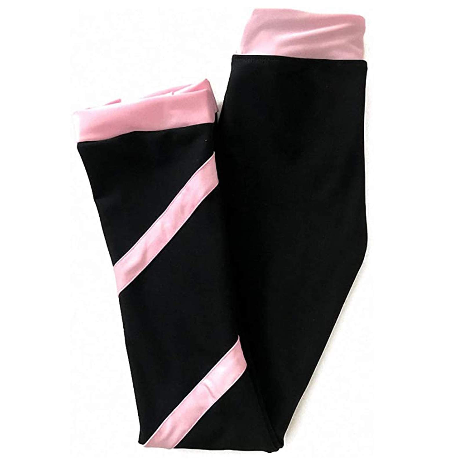 Damskie dziewczęce spodnie do jazdy figurowej, spiralne spodnie do jazdy figurowej, dziewczęce, polarowe legginsy treningowe, odzież sportowa do zawodów treningowych (kolor: A, roz