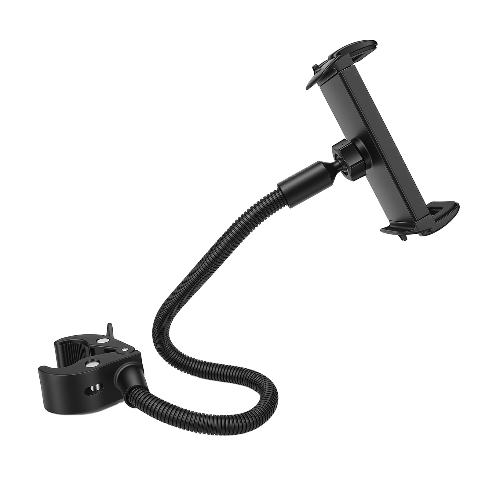 Fyearfly Supporto flessibile per smartphone a collo d'oca, supporto stabile e regolabile per braccio per telefono cellulare per passeggino, bici fitness, postazione di lavoro su tapis