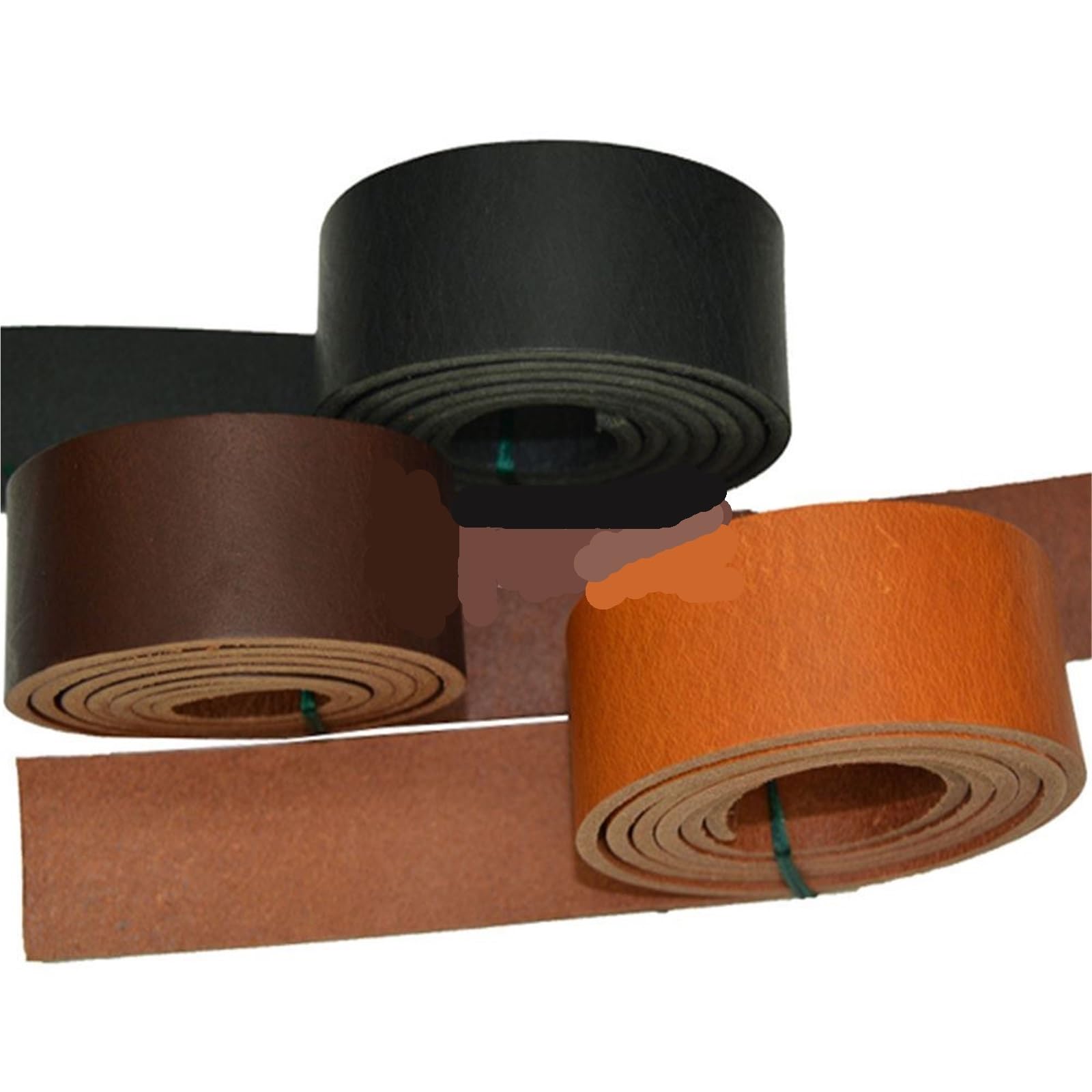 Correa de cuero vacuno curtido vegetal para proyectos de manualidades para estanterías, correas de bolsas, cinturones en blanco, tirador de cajón (café)