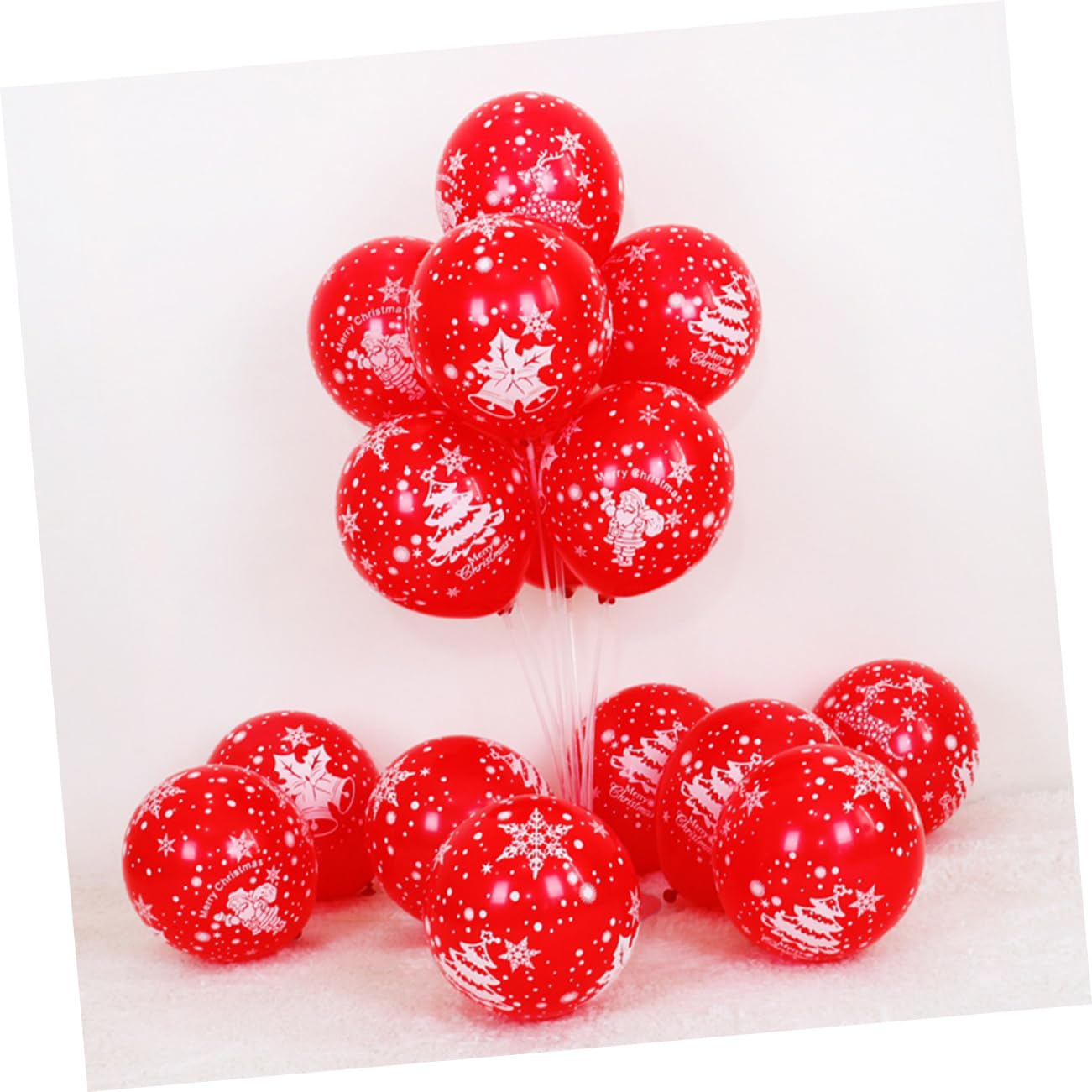 MAGICLULU 3 Set Di Palloncini Natalizi Più Lunghi Da 10 Pollici in Lattice Decorazioni Per Feste Di Natale E Babbo Natale Palloncini Con Stampa Rossa 100 Pezzi * 3