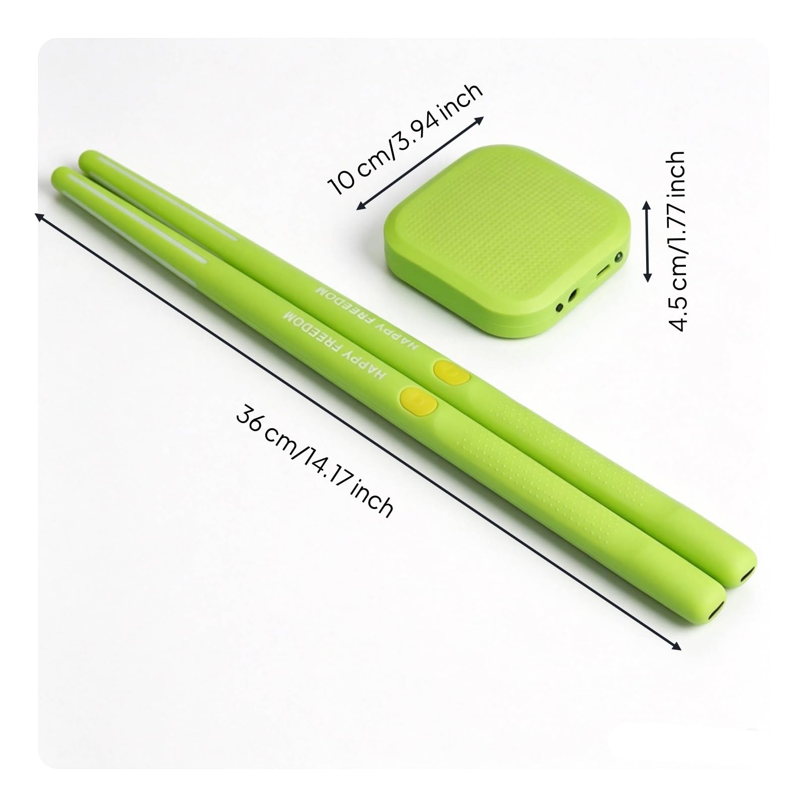 Batteria Elettronica Portatile Kit Batteria Digitale Set Percussioni Bacchette Elettroniche con Superficie Traforata in PVC per Collegamento a Mixer, Verde