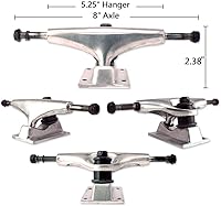 Vista 2 de VJ Camión de monopatín 5.25 (5.472 in), ruedas de patineta, rodamientos de monopatín, almohadillas elevadoras de monopatín, tornillos para monopatín
