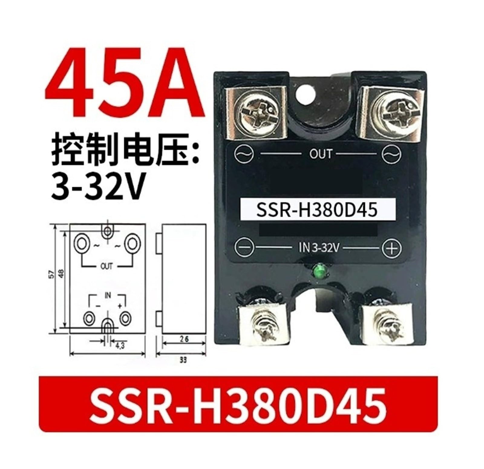 Relé de estado sólido SSR-H380D45 SSR-H380D45P