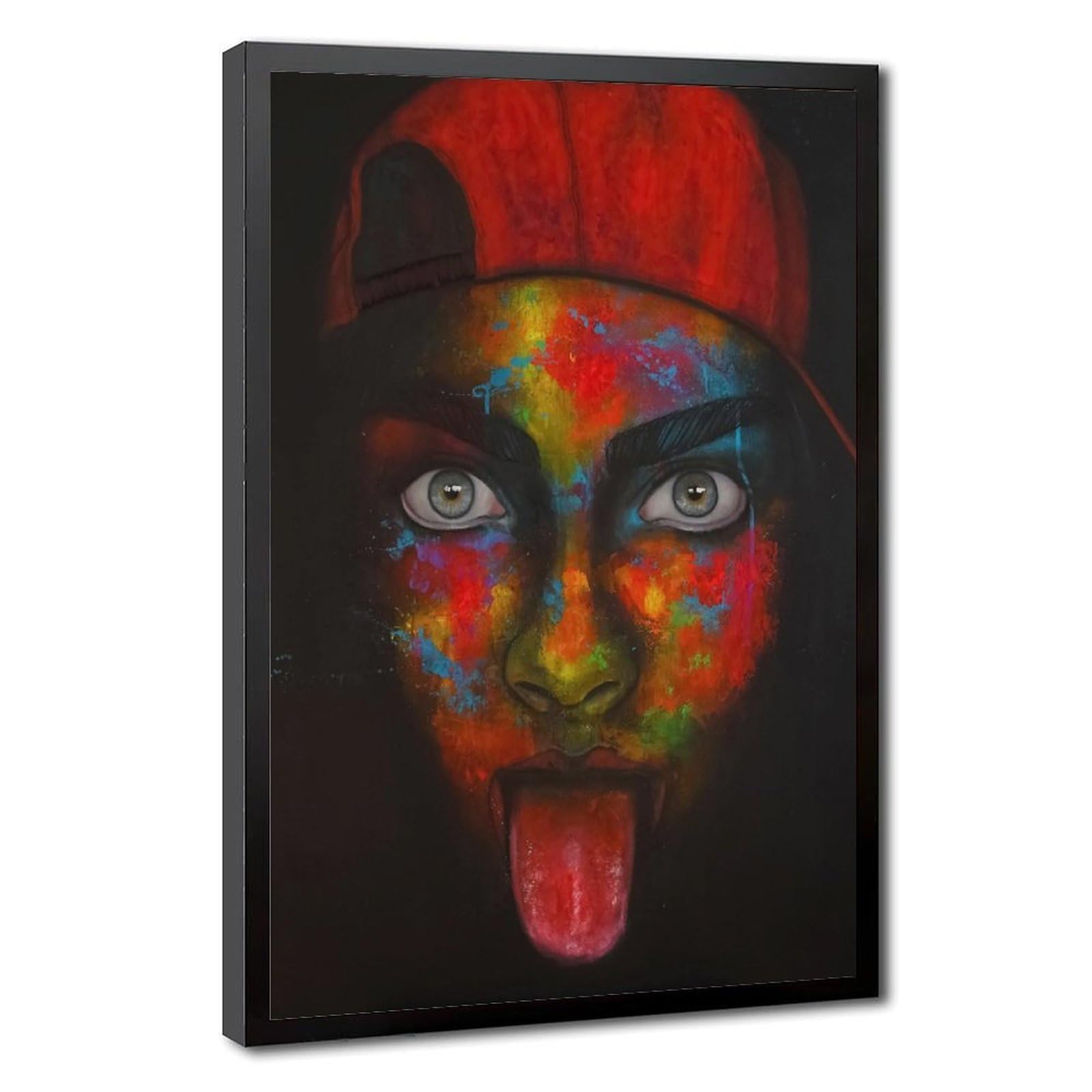 Bareronor Red Bold Pop Art Portrait Canvas Poster Bedroom Decor Landscape Office Room Decor Gift 20" L X 30" W