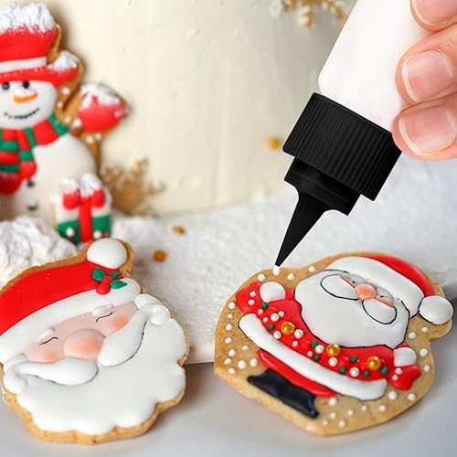Miniatura 6 de Artcome Juego de 40 herramientas de decoración de galletas de Navidad, 28 cortadores de galletas, 6 botellas de escritura fáciles de apretar y 6