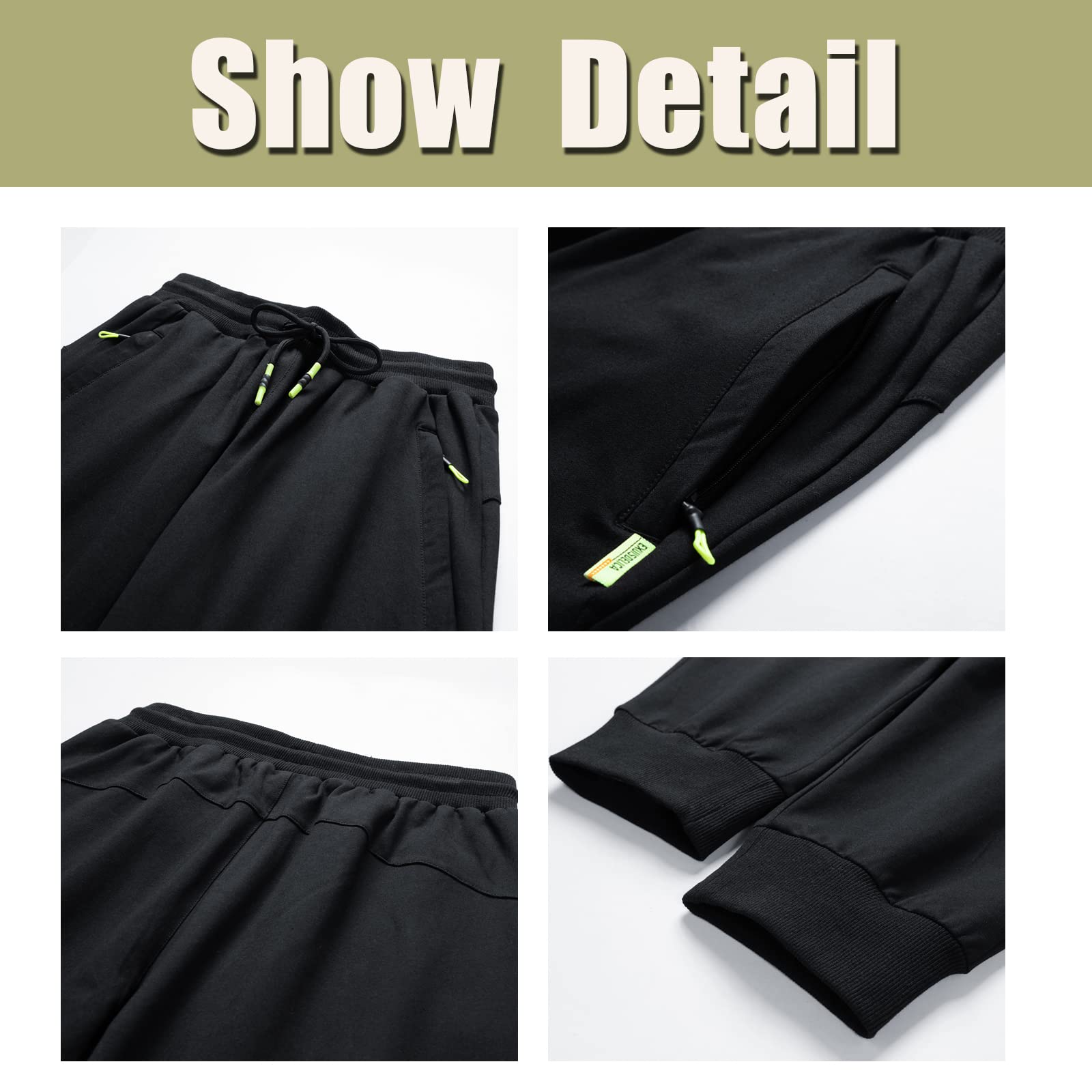 Homme 3/4 Short de Sport Bermuda Running Jogging Shorts en Plein Air Pantalon de Loisir Été Léger Respirant Court Taille Élastique Training Shorts avec Poches Zippées