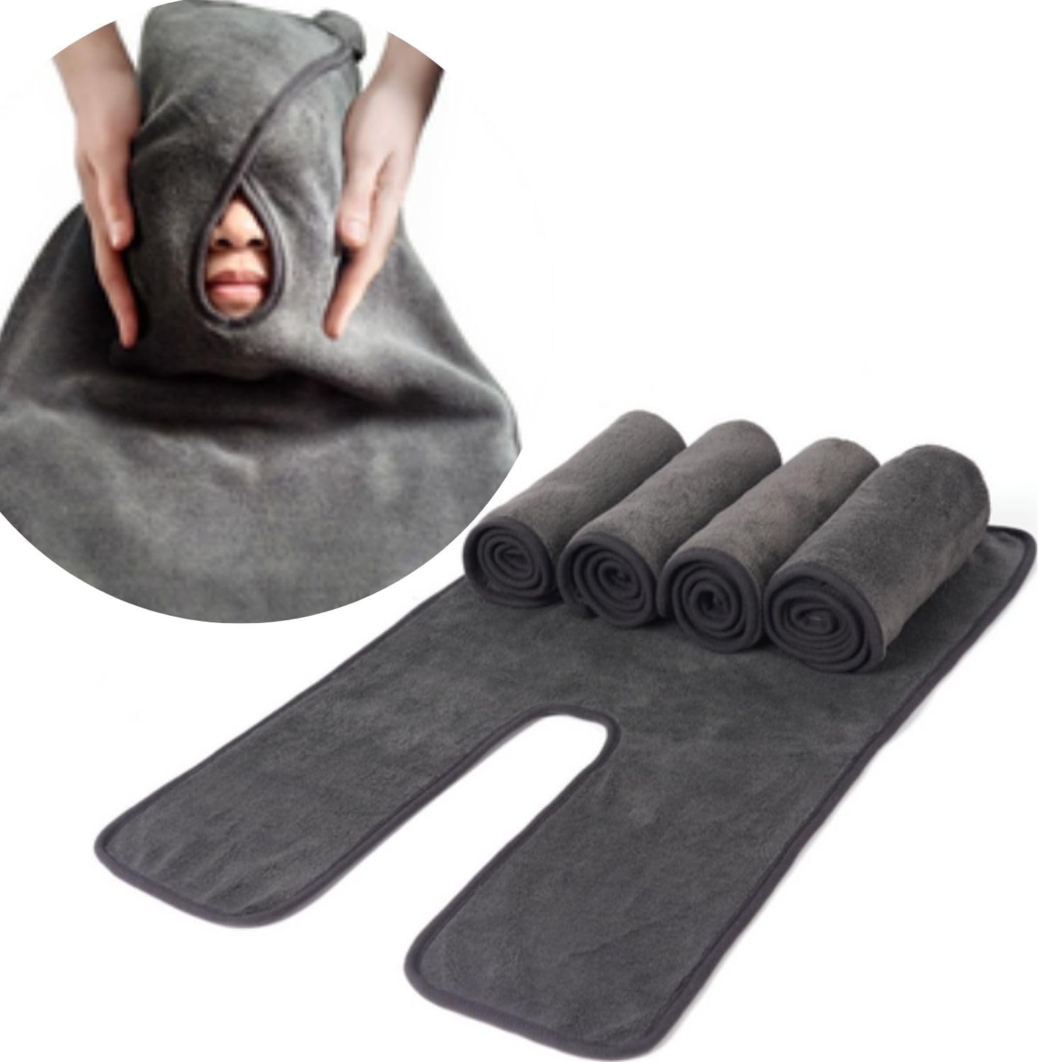 Efforest Facial Towels for Estheticians, Soft, Spa Towels for Face, Massage, Professional Esthetician Equipment, Microfiber (Grey)