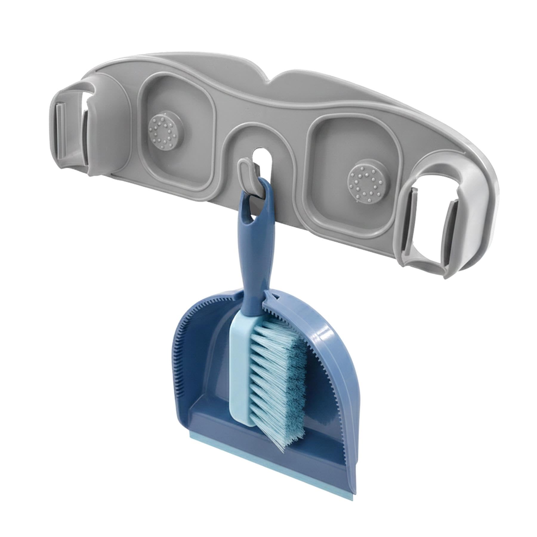 Geezy Mop Broom Brush Holder Adhesive Wall Mounted Space Saving Organizer Utility Room from B&Q