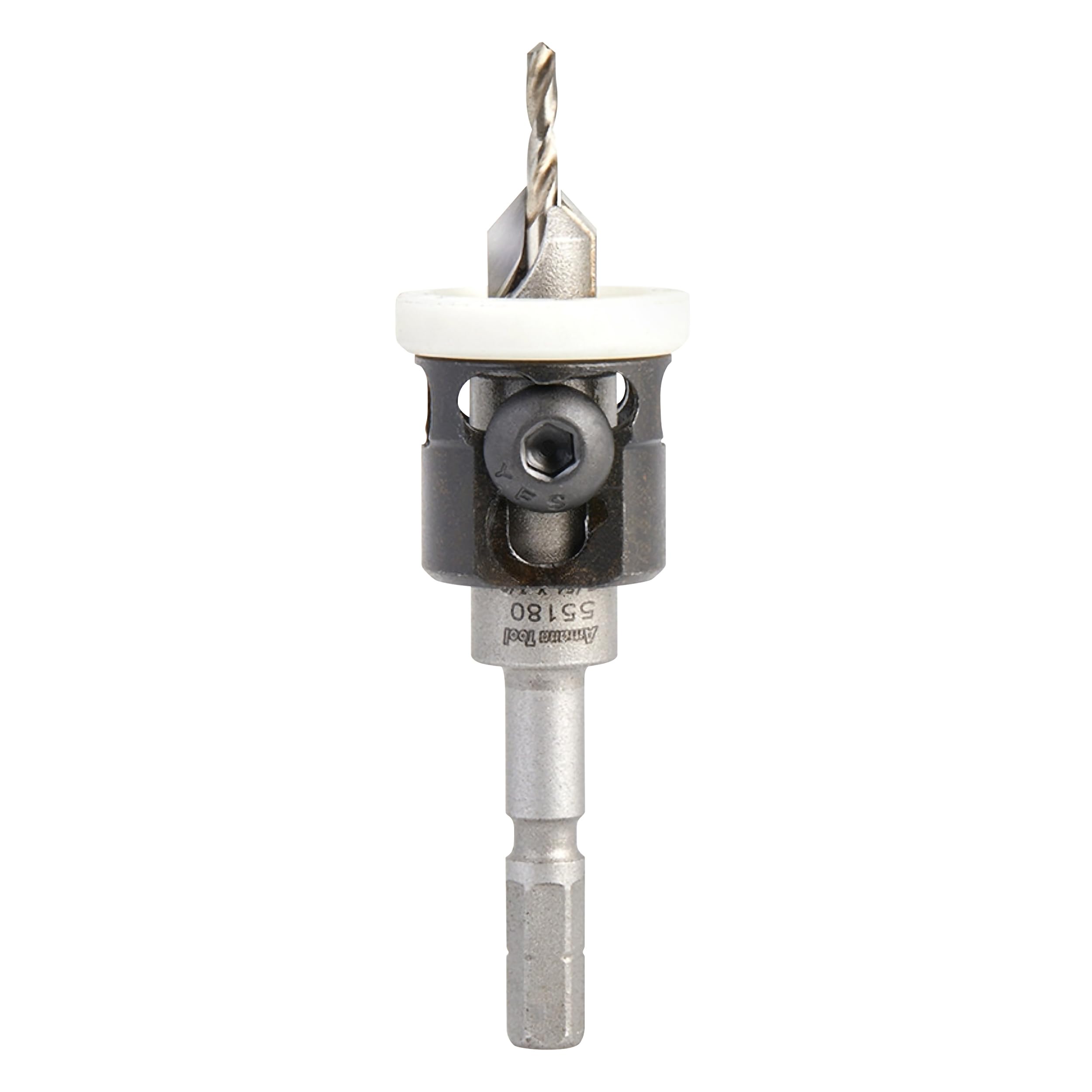 Amana Tool Carbide Tipped 82 Degree Countersink Drill Bit and Adjustable Depth Stop, Compatible with Festool CENTROTEC, 55180, 3/8 Dia x 7/64 Drill D