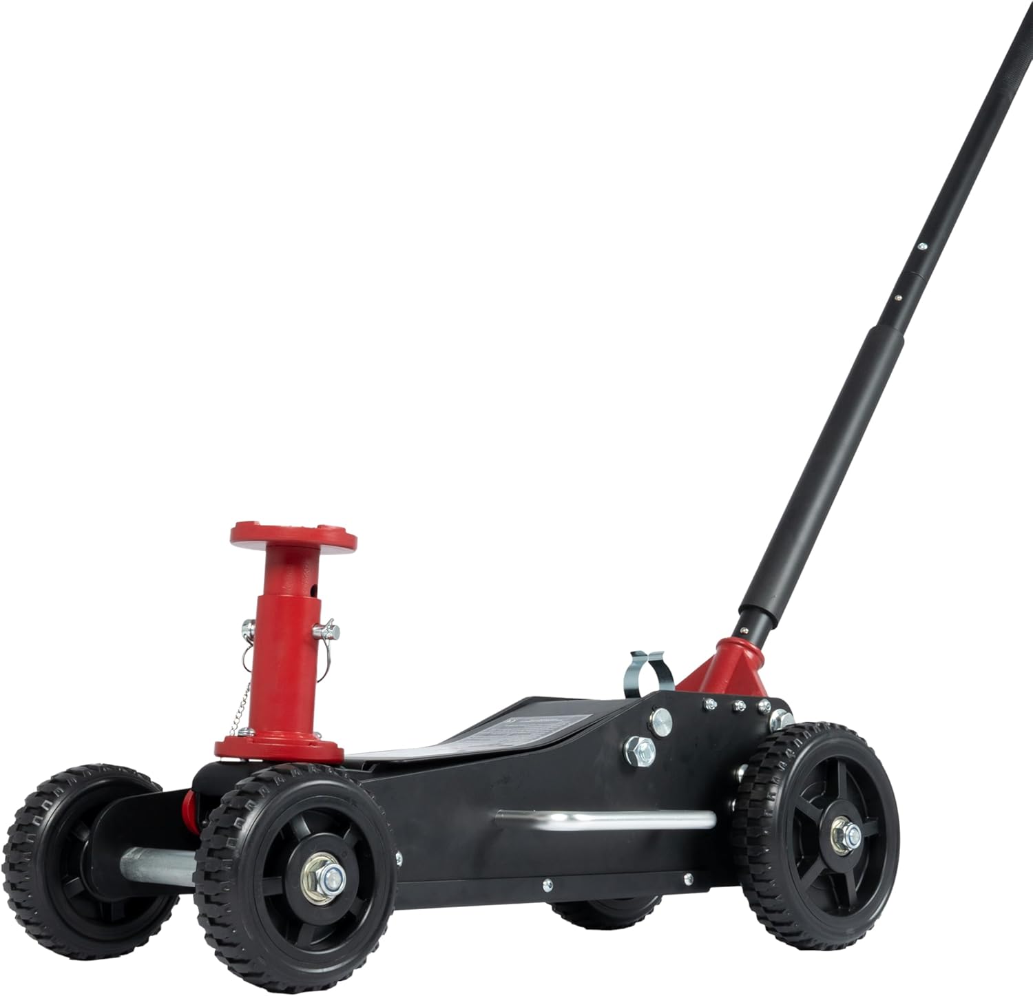 3 Ton (6600 lbs.) Big Wheel Dual Pistons Heavy-Duty Steel Construction Off-Road Jack, Hydraulic Car Jack with Extra Adjustable Height Saddle, for Trucks, SUVs, ATVs