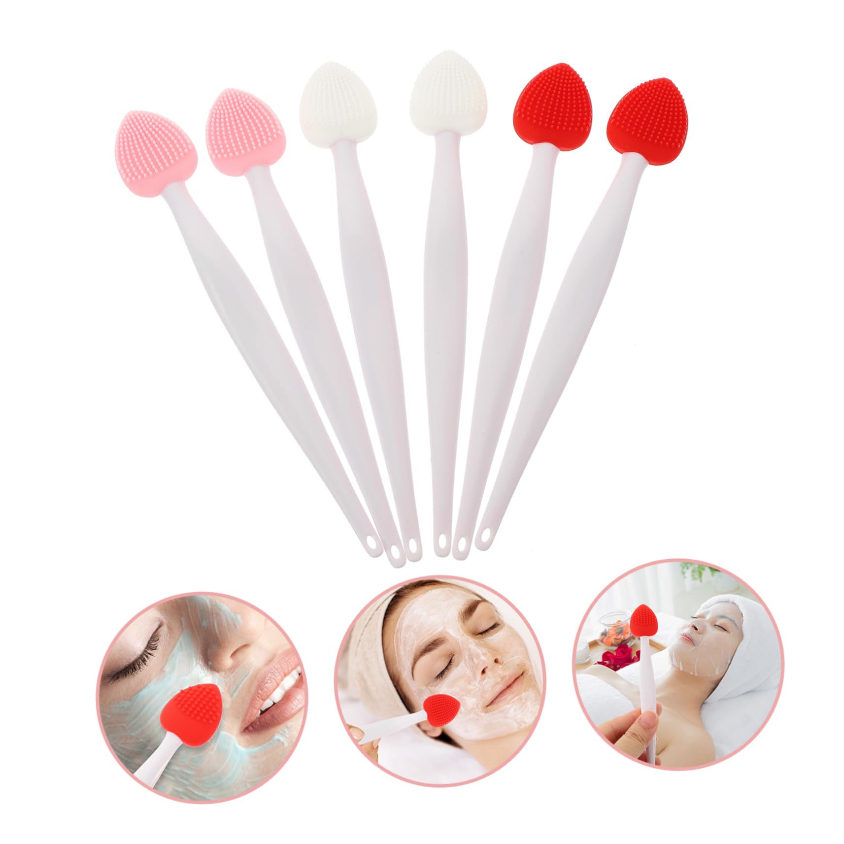 GANAZONO 6Pcs Portable Lip Scrubber Double Sided Lip Exfoliator Brush for Deep Cleaning and Exfoliating Manual Lip Cleaning Tool for Smooth Lips