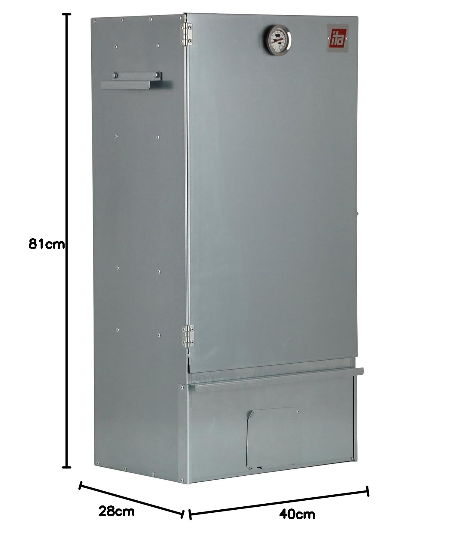 ITA Räucherofen 7005 - Premium Räucherschrank aus Edelstahl mit 3 Etagen 81 cm - Qualität Made In EU - Direkt vom Hersteller - Smoker zum Kalträuchern & Heißräuchern - Für bis zu 7kg Fleisch