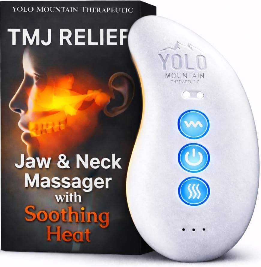 Tmj Relief Products Jaw & Neck Massager W/Soothing Heat Mode-Patented Massage Tool, 10 Gentle Vibration Modes, Eases Pain, Stiffness, Fsa/Hsa Accredited
