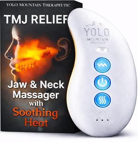 Yolo Mountain Therapeutic™ Premium TMJ Relief Massager – Heated Jaw & Neck Massager w/ 10 Precision Vibration Modes, Waterproof Electric Masseter Therapy Device for Jaw Pain, Tension & Bruxism Relief