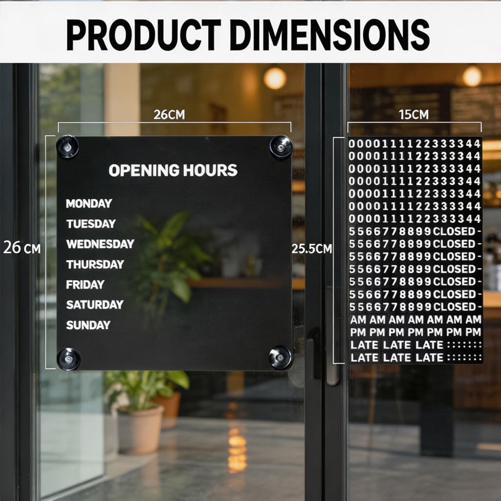Señal horario comercial 10,24 X 10,24 pulgadas, tablero horario
